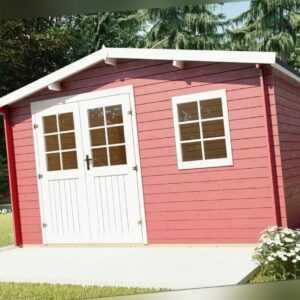 Gartenhaus aus Holz 28mm Schuppen Gerätehaus 3.9x2.4M Mit Boden, Leo EB28047F18L