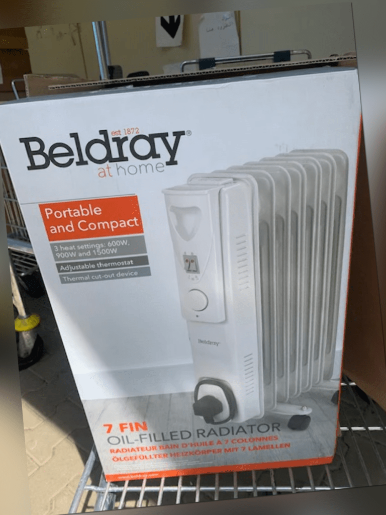 Beldray elektrisch Ölgefüllter Kühler mit thermostat, 7 fin ölradiator 1500W, Tr