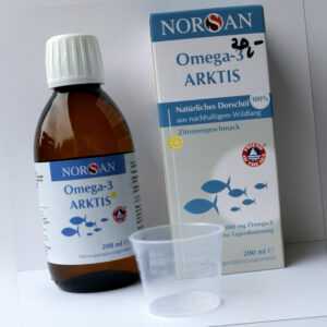 Norsan Omega 3 Arktis Fischöl Zitrone  EPA DHA Vitamin A / E 200 ml PZN 15201106