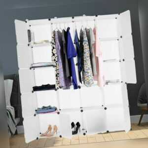 Regalsystem Kleiderschrank 20 Würfel mit Türen Steckregal Garderobe DIY DHL