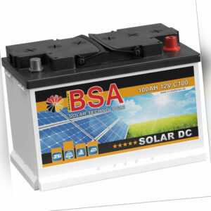 BSA Solarbatterie 100Ah 12V Wohnmobil Boot Schiff Versorgung Batterie 80Ah 90Ah