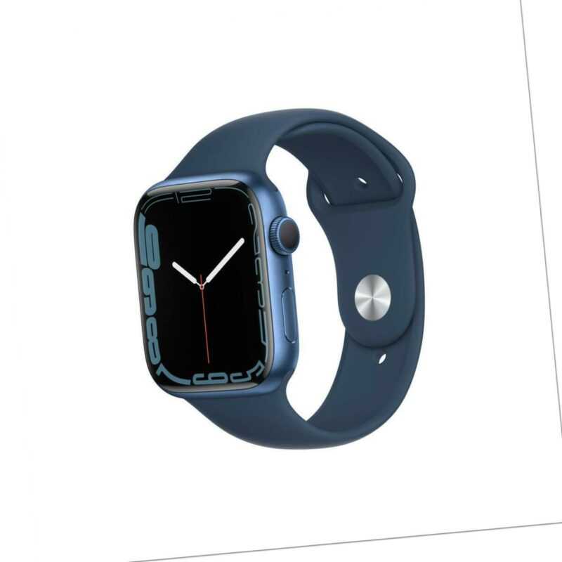 Apple Watch Series 7 GPS 45mm Blue Aluminium mit Abyss Sport Band