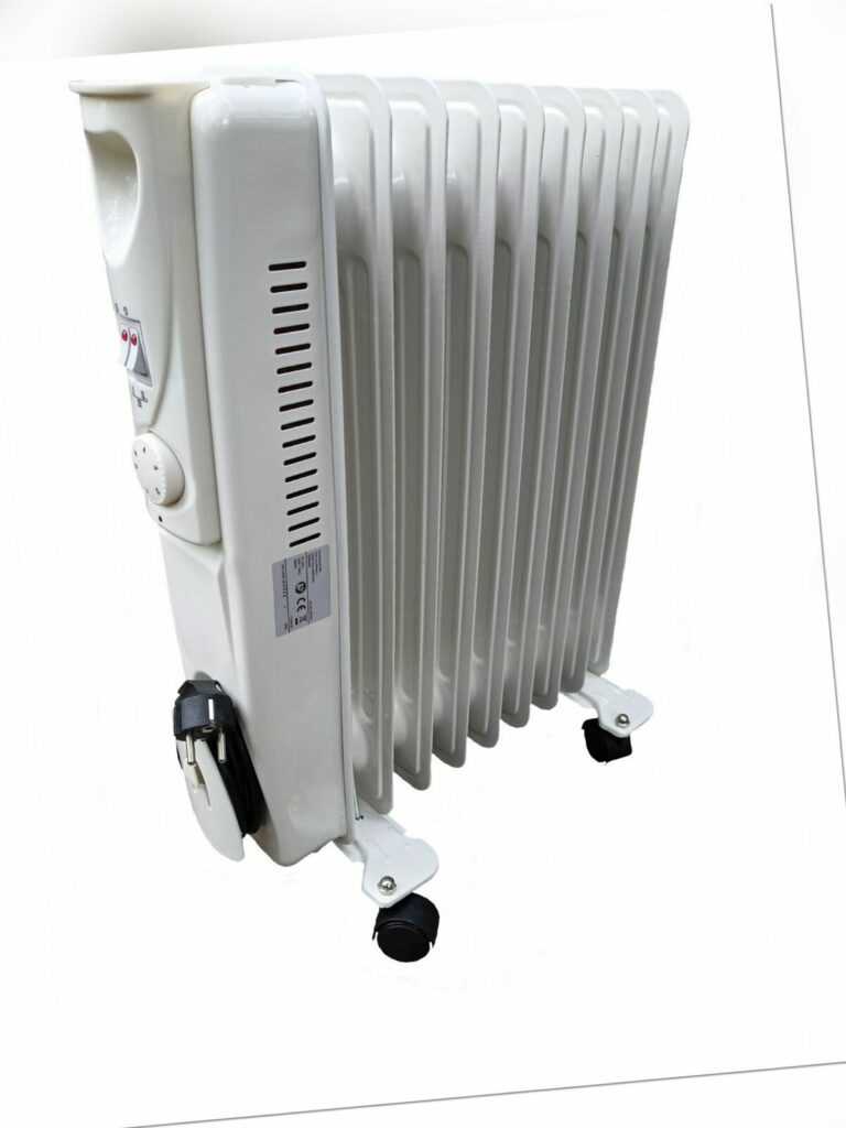 Ölheizung elektrisch, Radiator, Elektroheizung, 2000 Watt, Thermostat, 9 Rippen