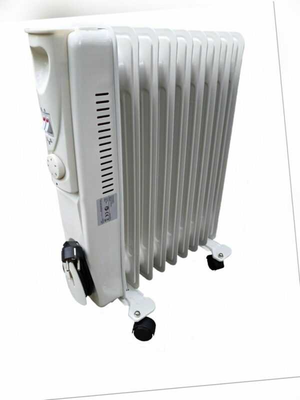 Ölheizung elektrisch, Radiator, Elektroheizung, 2000 Watt, Thermostat, 9 Rippen