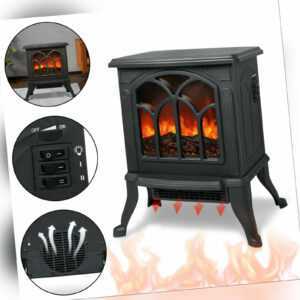 Elektro Kamin Elektrischer Kaminofen mit Heizung Flammeneffekt Heizer Standkamin