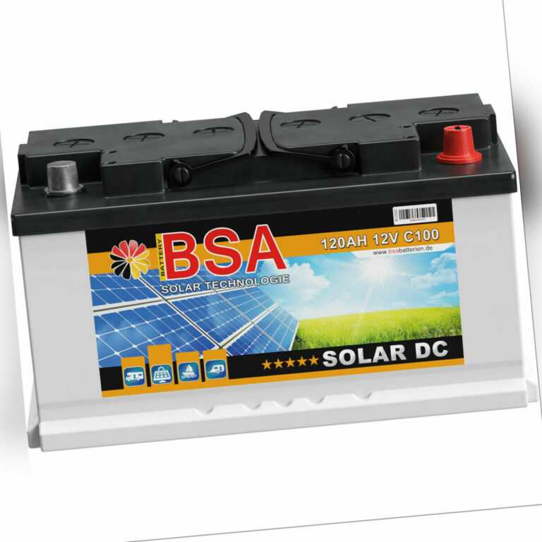 BSA Solarbatterie 12V 120Ah C100 Wohnmobil Versorgungsbatterie Antrieb Batterie