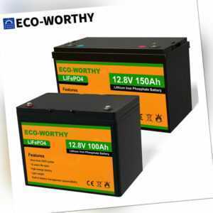 12V 150Ah 100Ah 50Ah LiFePO4 Lithium Batterie Akku BMS Wohnmobil Boot Solar RV