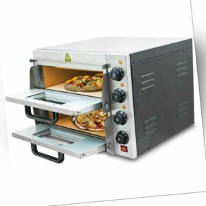 BITUXX Elektrischer Doppel Pizzaofen Pizzabackofen Pizzamaker Gastro 3000W