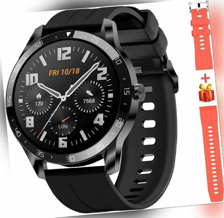 Bluetooth Smartwatch Herren Luxus Armband Herzfrequenz Pulsuhr FitnessArmbanduhr