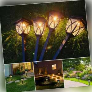 16x LED Solarleuchte Bodenstrahler Außen IP65 Gartenleuchten Garten Solarlampen