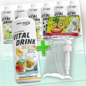 1L Best Body Nutrition Vital Drink Mineraldrink + gratis Dosierpumpe