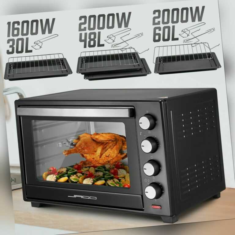 Jago® Minibackofen mit 30/48/60L 1600/2000W Grill Mini Ofen Toastofen Pizzaofen