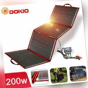 200W Faltbar Tragbar SolarPanel + 12V 20A Batterie Ladegerät Camping Wohnmobil