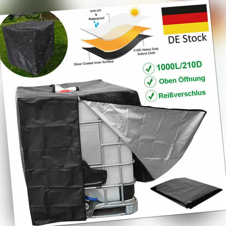 1000L IBC Container Abdeckung Frostschutz Hülle Haube Regenwassertank mit Zipper