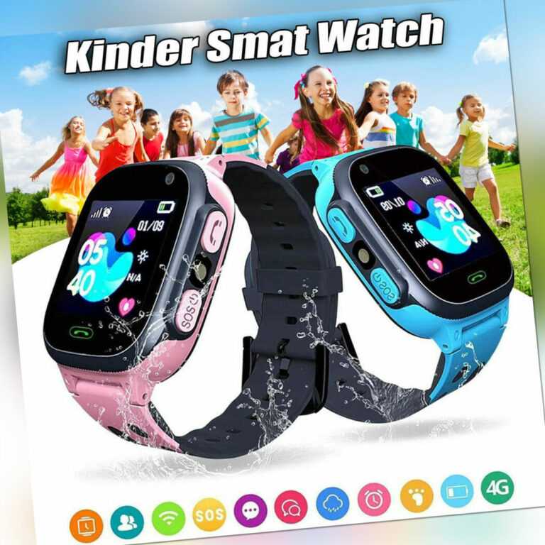 Kinder Smartwatch Telefon Uhr Wasserdicht Kids für Kinder mit SOS  blau, pink DE