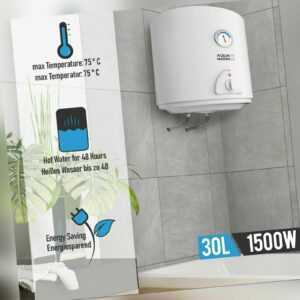 Aquamarin® Elektro Warmwasserspeicher Heizleistung 1500W Boiler Wasserboiler 30L