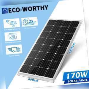 200W Solarpanel Solarmodul 12V 170Watt Monokristallin für 12V 24V Solarpanel-Kit
