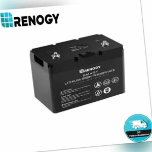 RENOGY Lithium LiFePO4 Solarbatterie 12V 100Ah Smart BMS Wohnbatterie