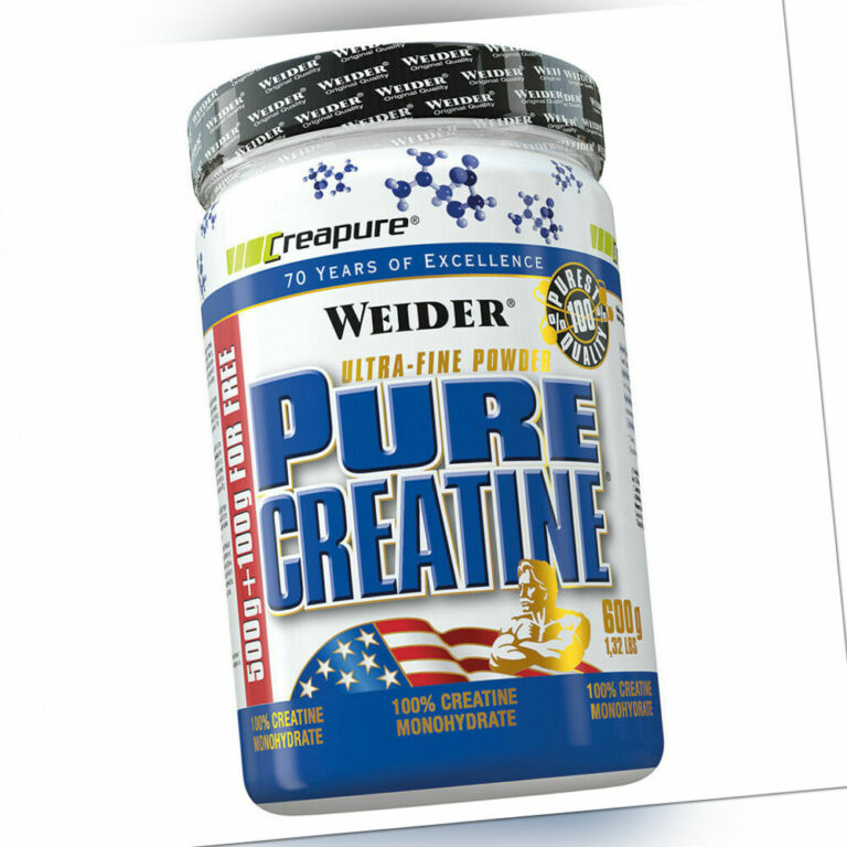 WEIDER Pure Creatine, Pulver, 600 g Dose / 100% Kreatin Monohydrat NEU