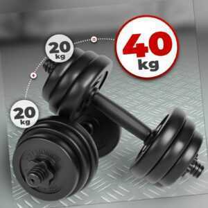 Physionics® Kurzhantel Set 40kg Hanteln Hantelscheiben Hantelset Kurzhanteln