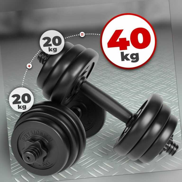 Physionics® Kurzhantel Set 40kg Hanteln Hantelscheiben Hantelset Kurzhanteln