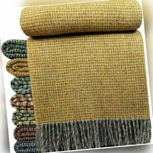 Wolldecke 100% Schurwolle Wohndecke Plaid Decke 140x200cm Tirol