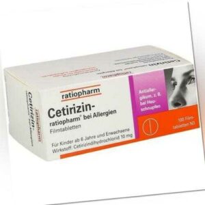 CETIRIZIN-ratiopharm bei Allergien 10 mg Filmtabl. 100 St 02158165