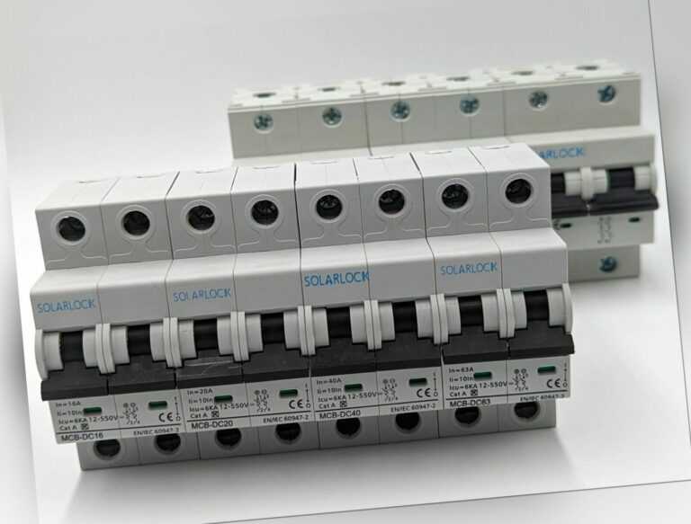 SolarLock MCB DC-Leitungsschutzschalter 10A-125A / 550VDC, 2 Polig, PV, Batterie