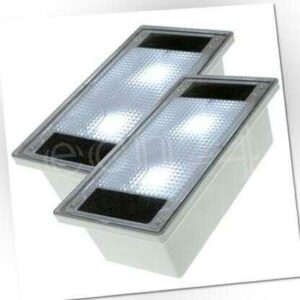 Solar Pflasterstein Solarstein Set 10x20cm trittfest weisse LED