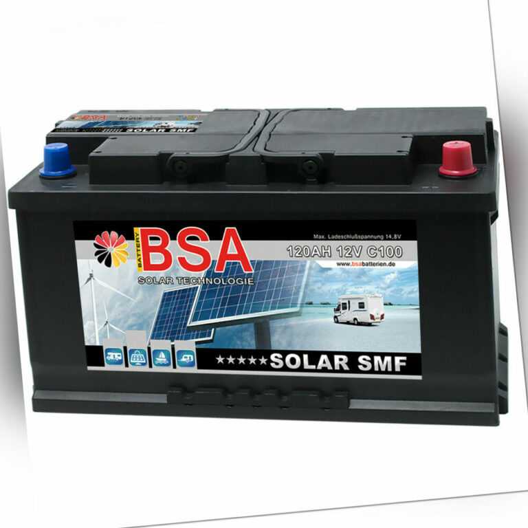 BSA Solarbatterie 120Ah Wohnmobil Versorgungsbatterie Solar Boot Batterie 100Ah