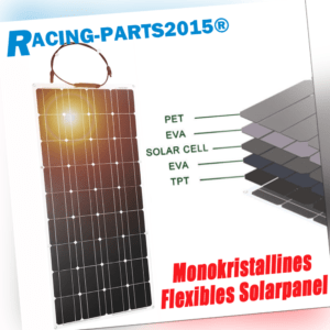 200W Semiflexibel Solarmodul Solarpanel Monokristallin Solarzelle Outdoor Auto