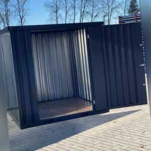 3m Gartenhaus Lagerschuppen Gartenhütte Werkzeuglager Blechcontainer Anthrazit