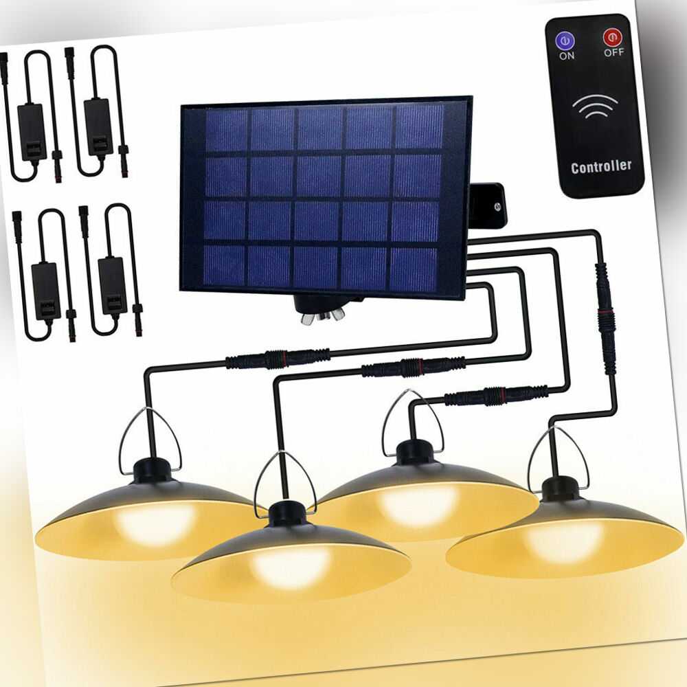 LED Solarbetriebene Pendelleuchte Industrie mit Fernbedienung Hängelampe Lampe