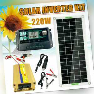 220W Solarpanel Kit Batterieladegerät Wechselrichter Controller Set für RV Van