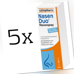 5x NasenDuo Nasenspray ratiopharm für Erwachsene 10 ml, PZN 12521543