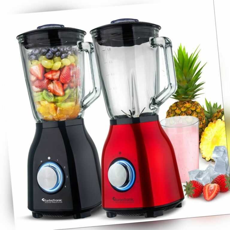 1400W Standmixer 1,5L Glas-Behälter BPA-frei Smoothie Maker Blender Ice-Crusher