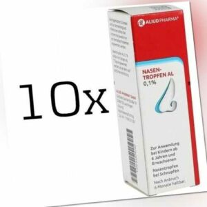 10x Nasentropfen AL 0,1% für Erwachsene 10ml, PZN 03929280 3929280