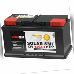 LANGZEIT SOLAR SMF 120AH 12V Solarbatterie Boots Wohnmobil Versorgungs Batterie