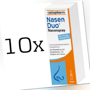 10x NasenDuo Nasenspray ratiopharm für Erwachsene 10 ml, PZN 12521543