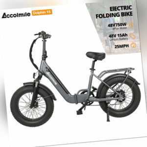 48V 750W Elektrofahrrad 15Ah 20 Zoll Electric Fat Tire Folding Bafang Motor Bike