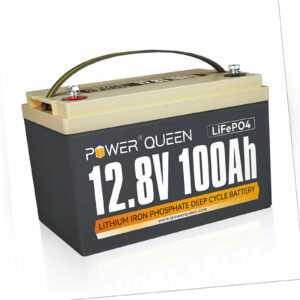 PowerQueen 12V 100Ah Lithium Batterie LiFePO4 Akku BMS für RV Solarbatterie Boot
