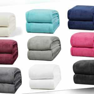 Kuscheldecke Fleece Uni Wolldecke warm Wohndecke Sofadecke extra