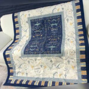 Bassetti Plaid Oplontis V9 blau beige 135x190cm Wohndecke