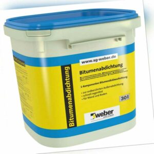 weber Bitumenabdichtung 1-K Dickbeschichtung Bitumen Kellerwand Abdichtung 30 L