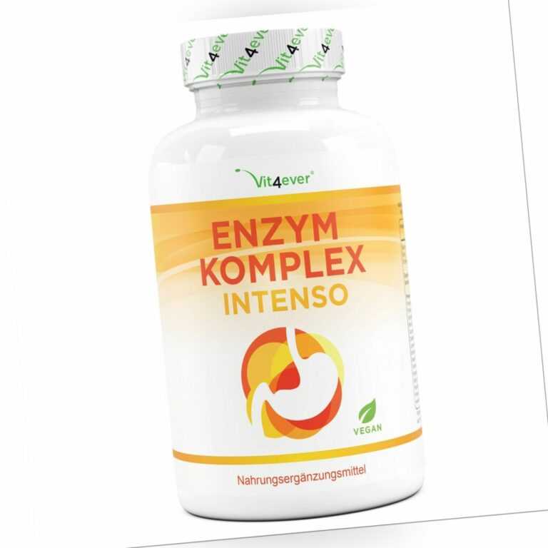 Enzym Komplex Intenso - 120 Kapseln -  vegan + hochdosiert aus 19 Inhaltsstoffen