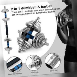 Hantelset Chrom 20 - 30 kg Kurzhanteln Langhantel Set Hantelscheiben Gusseisen