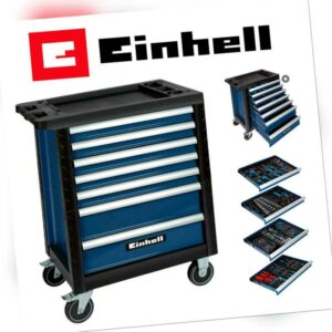 EINHELL Werkstattwagen 7 Schubladen 260 Teile Werkzeug Montage Rollwagen gefüllt