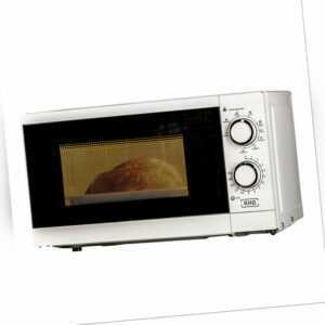 Mikrowelle 20L mit Grill Weiß Edelstahl 1200W Microwave Auftauen Grill Timer KHG