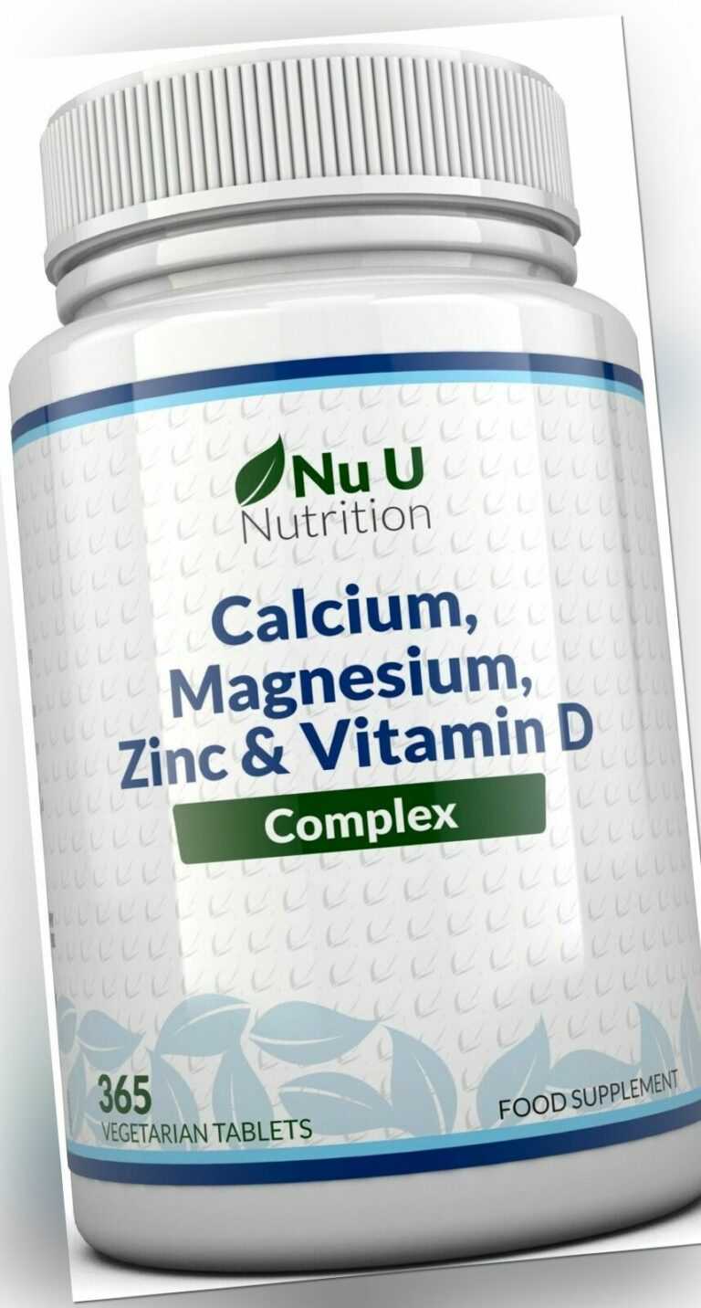 Calcium, Magnesium, Zink & Vitamin D Ergänzungsmittel 365 Vegetarische Tabletten