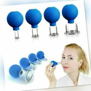4 Cups Anti-Cellulite Facial Massage Cupping Set Glass Schröpfglas Schröpfen